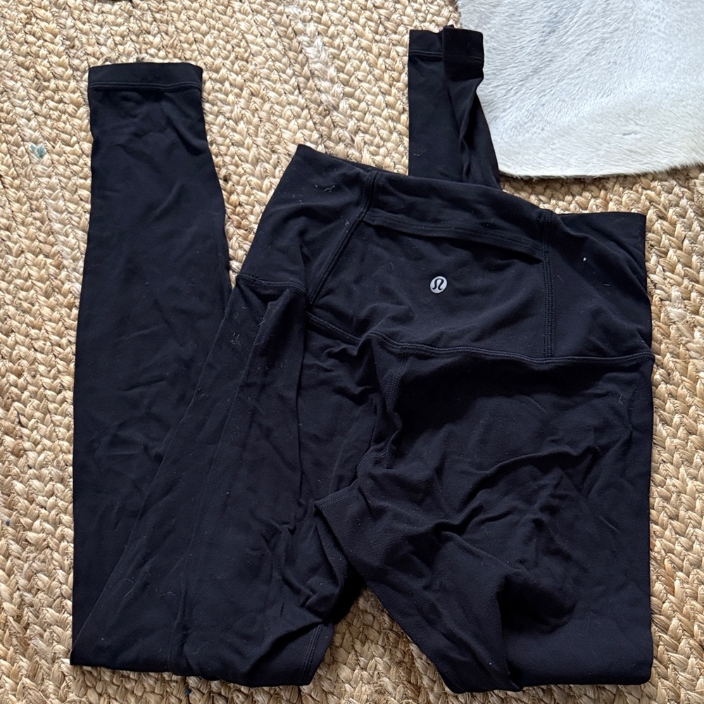 Black Lululemon Leggings high waisted with back soft pocket built in